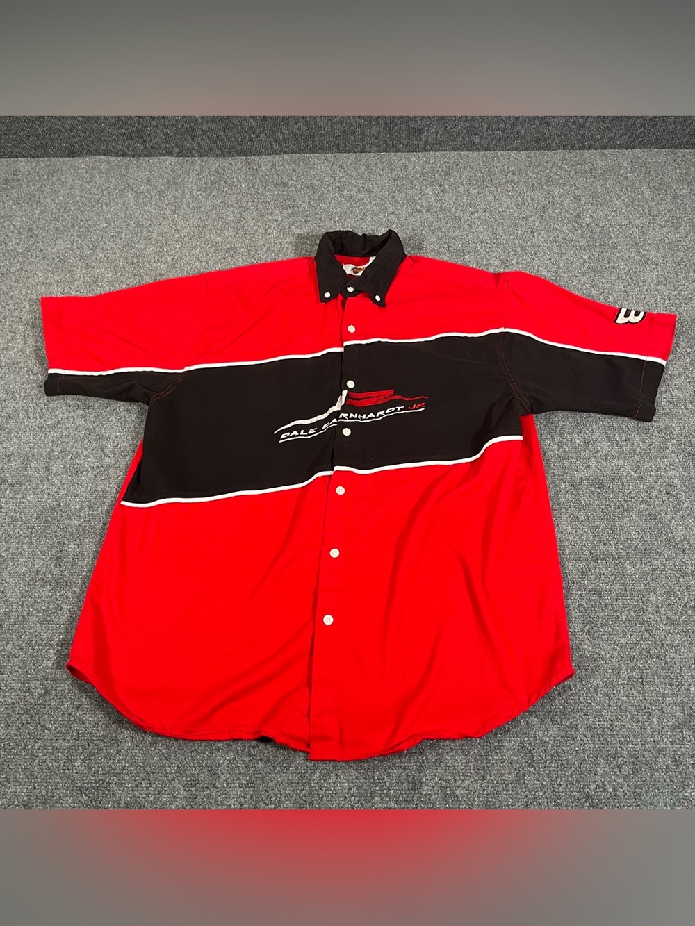 Dale Earnhardt Jr Shirt Mens Medium Red Sewn Button Up Winners Circle Nascar